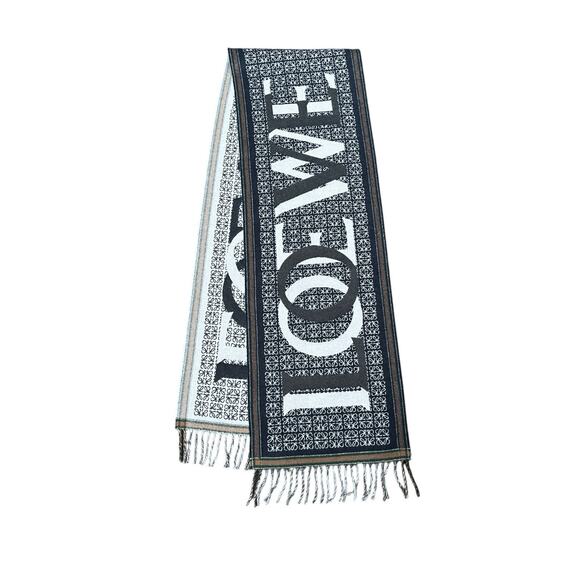 Loewe Love Anagram Wool & Cashmere Scarf